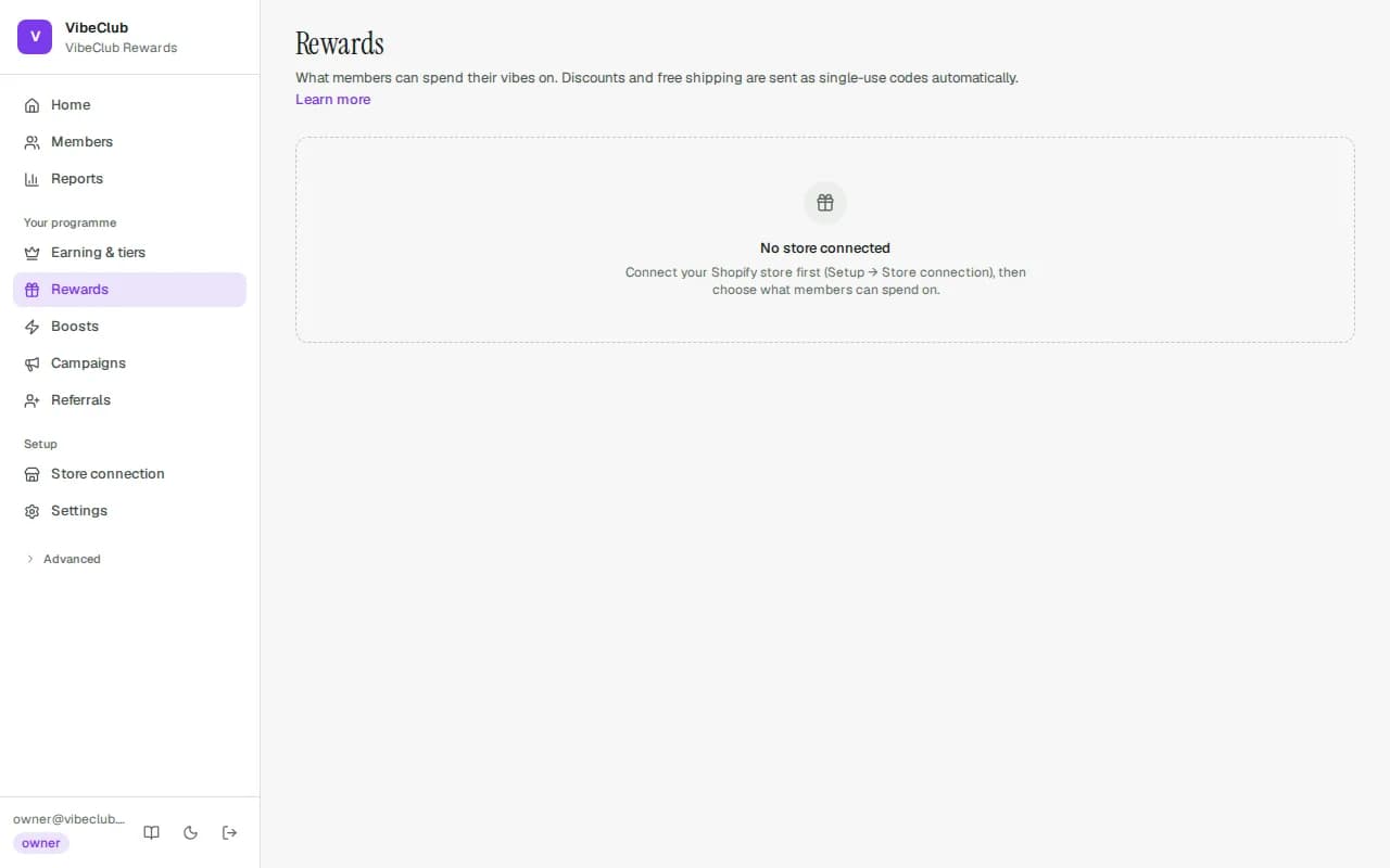 The Rewards page